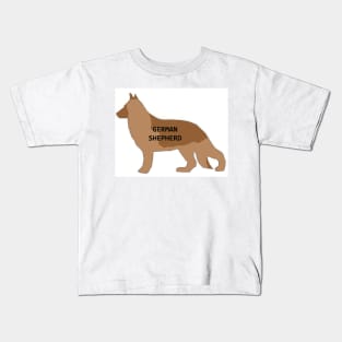 german shepherd liver name silhouette Kids T-Shirt